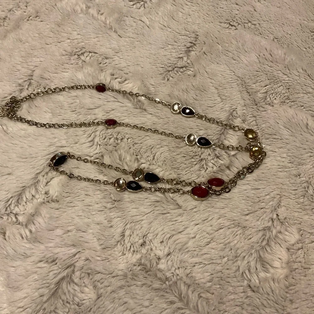 WHITE House Black Market Multi Stone Necklace